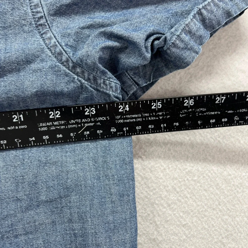 Banana Republic Button-Up Shirt Mens XL Blue Cotton Slim Preppy Denim Chambray